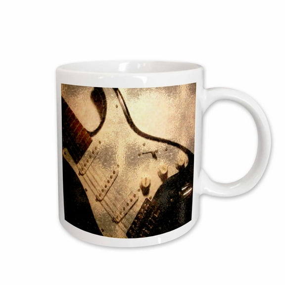3drose, Old Electric Guitar in Abstract, 15oz Mug