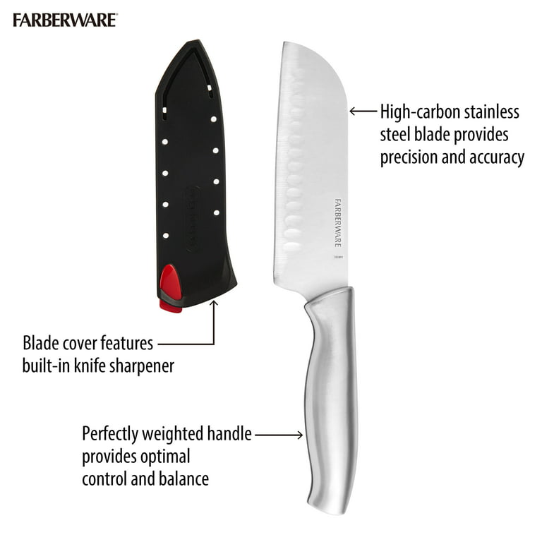 Farberware Ceramic Santoku Knife, 5-Inch, Black: Santoku Knives:  Knives