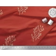 thumbnail image 3 of Soimoi Red Velvet Fabric Artistic Leaves Decor Fabric Printed Yard 58 Inch Wide, 3 of 3
