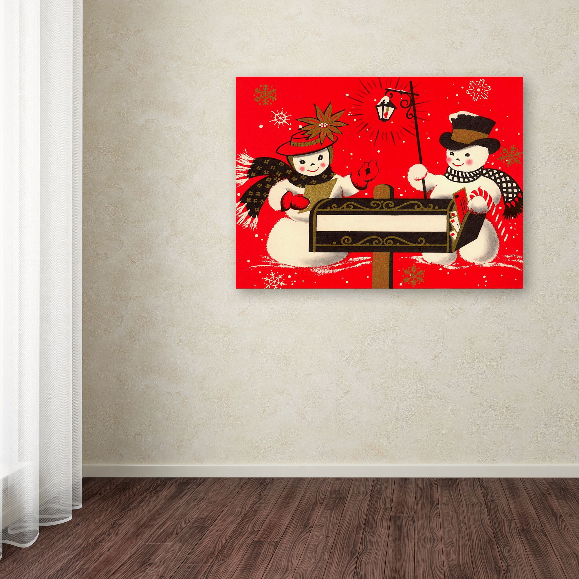 Trademark Fine Art 'Vintage Christmas Snowmen' Canvas Art by Vintage Apple Collection