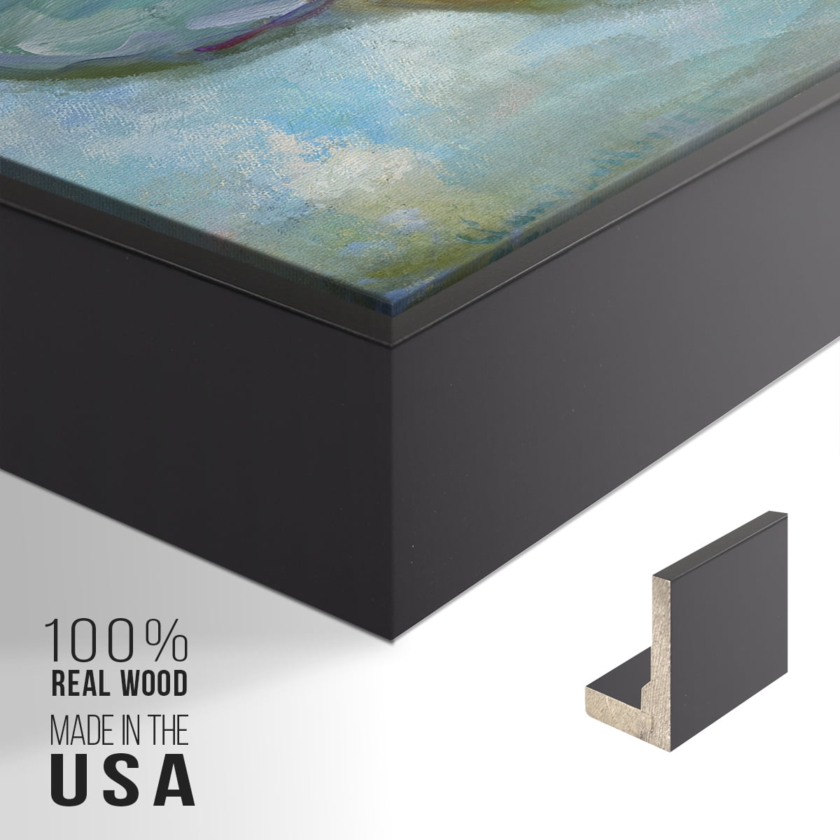 Vintage Landscape-CLVIII By Wexford Home Framed in Black Wood Gallery Wrapped Canvas 17 in. x 25 in.