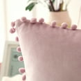 thumbnail image 2 of Phantoscope Pom Pom Velvet Series Decorative Throw Pillow, 18" x 18", Light Pink, 2 Pack, 2 of 6