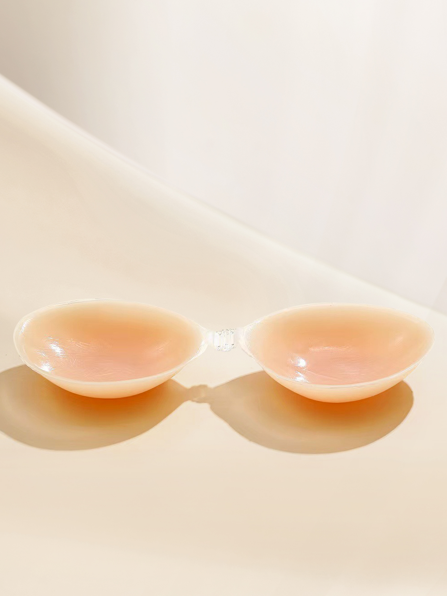 Unique Bargains Women's Nipple Covers Strapless Silicone Adhesive Bras Beige S