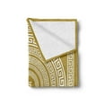 thumbnail image 2 of Greek Key Soft Flannel Fleece Blanket, Frieze with Vintage Ornament Meander Pattern from Greece Retro Twist Lines, Cozy Plush for Indoor and Outdoor Use, 50" x 60", Pale Amber White, by Ambesonne, 2 of 5