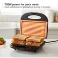 thumbnail image 3 of Prensa para paninis OVENTE GP0110CO de 750 W, parrilla antiadherente, 3 of 9