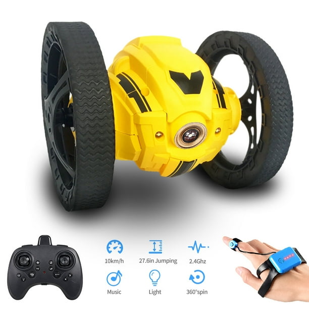 805 Rc Bounce Car Rc Jump Car Remote Control Stunt Car Watch Induction 360 Rotation 27 6 Inches Bouncing Music Led Light 2wd 2 4ghz Rc Car Walmart Com