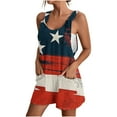 thumbnail image 3 of QATAINLAV Camisas Para Hombres! Womens Rompers Overall 4th of July Short Jumpsuit with Pockets Casual Adjustable Straps American Flag Onesie Shorts Patriotic Holiday Outfits Blue XL, 3 of 6
