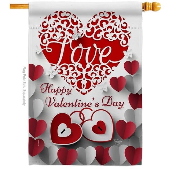 Ornament Collection H192154-BO Royalty Love Springtime Valentine Double-Sided Garden Decorative House Flag, Multi Color