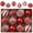 Red & White, variant on Lolsea 12ct Christmas Ball Ornaments, 3.15 inch Shatterproof Xmas Tree Decorations, Plastic Baubles for Holiday, Party, Wedding, or Home Decor, Red & Gold (80mm)