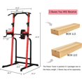 thumbnail image 4 of ZENOVA Pull Up Bar Adjustable Power Tower Squat Rack Dip Stands Strength Training Equipment for Home Gym, Red, 4 of 5