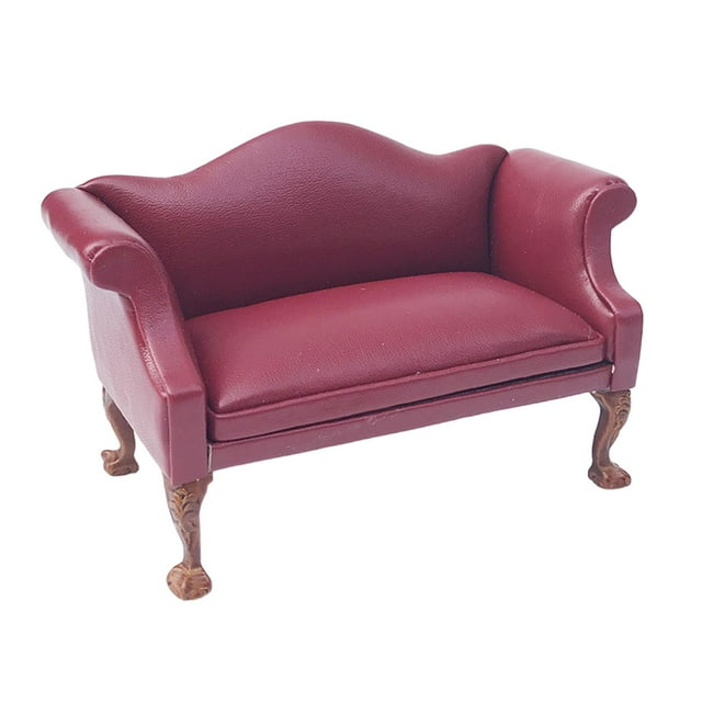 1:12 esca muñeca casa PU cuero sillón sofá sil DIY Decoración Asiento de Zulema Sofá de la casa de muñecas