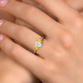 thumbnail image 4 of Gem Stone King 925 Sterling Silver White Moissanite and Yellow Sapphire Engagement Ring for Women | 1.22 Cttw | Oval 7X5MM | Gemstone Birthstone | Size 6, 4 of 7