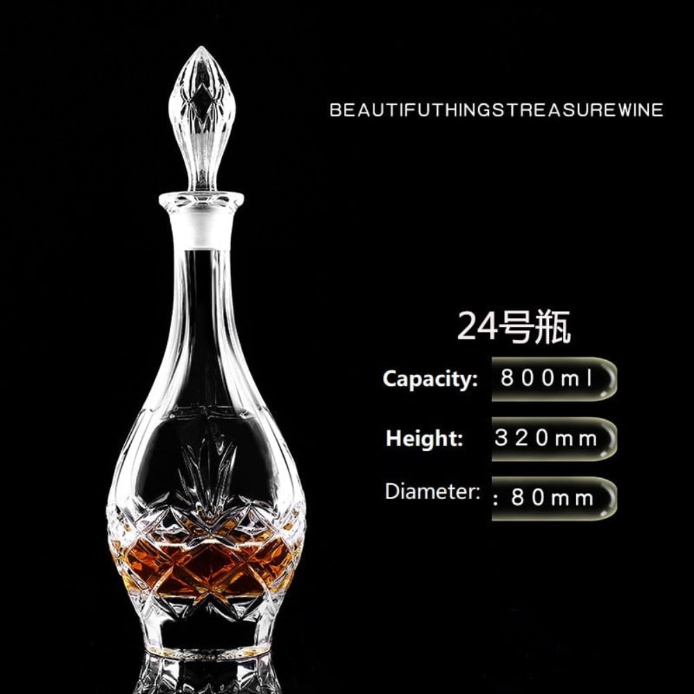 TALLKING Red Wine Decanter, Whisky Decanter Crystal Decanter 750ml,Louis XIII Wine Bottle with Lid Sealed Glass Wine Bottle,for Wine Bourbon Brandy