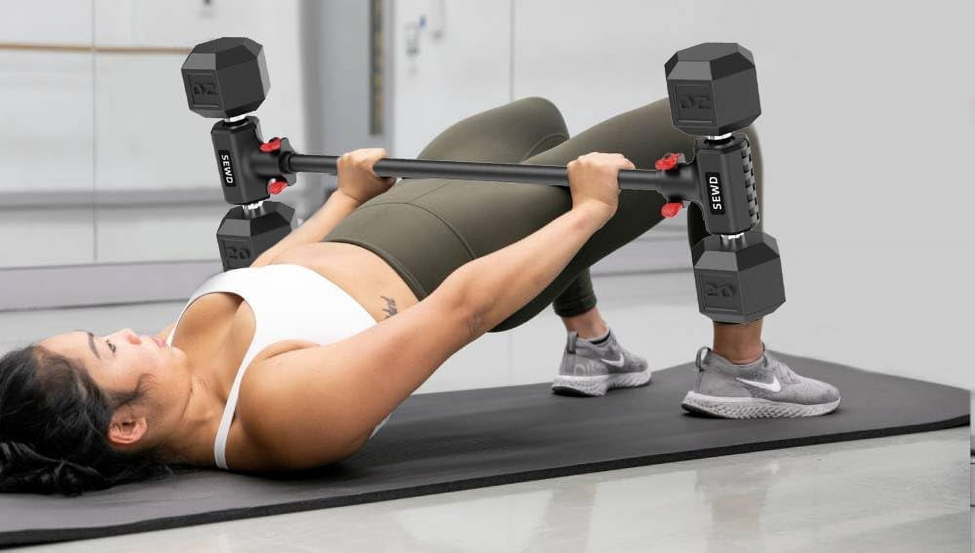 Converter Barbell Set - 220LB Capacity Adjustable Weight Lifting Bar for Home Gym Full Body Workout