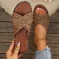 thumbnail image 4 of Miqool Sandales Plates Boho pour Femmes Vacances à la Plage Croisées Chaussures, 4 of 9