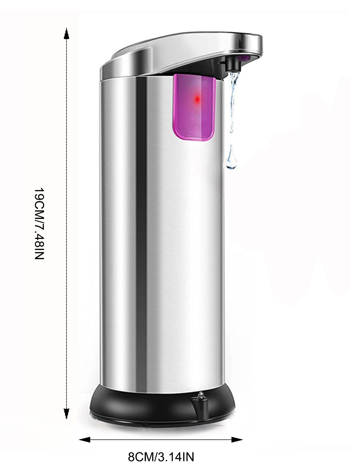Automatic Soap Dispenser, Stainless Steel Touchless Soap Dispenser ,Waterproof Base, Smart Soap Dispenser for Bathroom Kitchen School