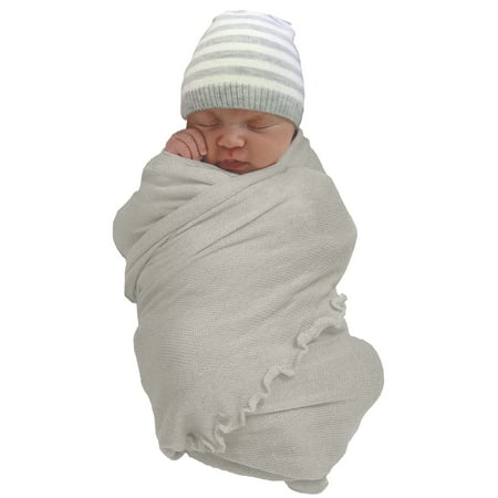 Wonder Nation Baby Boy Swaddle Wrap and Cap Baby Shower Gift Set, 2pc