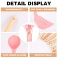 thumbnail image 3 of QFN 12pcs Silicone Kitchen Utensils Set – Heat Resistant, Non-Stick, Wooden Handles – Holiday Gift Pink, 3 of 11