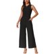 thumbnail image 1 of INSPIRAR CHIC Mono de Mujer Vestido Casual Sin Mangas Cuello Redondo Pantalones Anchos XS Negro, 1 of 5