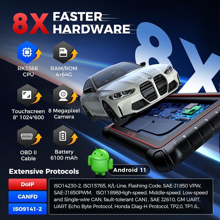 Autel MaxiCOM MK900 Bidirectional Diagnostic Scanner - 2025 Ver. With 40+ Resets, CAN-FD, FCA, All Systems, 8" Screen