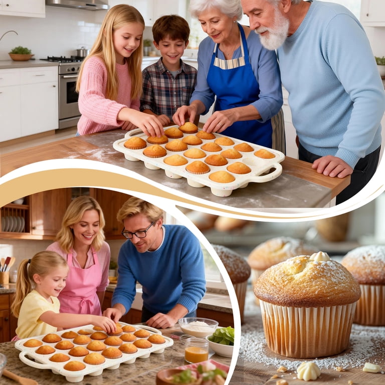 AOKIWO 24-Cup Silicone Mini Muffin Pan with Metal Frame photo 6