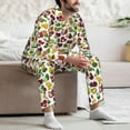 thumbnail image 7 of Naloa Colorful Fruits Men’s Pajamas Set - Long Sleeve Button Down Sleep Shirt and Pajama Bottoms Sleepwear Set-XX-Large, 7 of 7