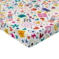thumbnail image 2 of Ambesonne Cartoon Fitted Sheet, Hearts Musical Notes, Full Size, Multicolor, 2 of 3