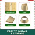 thumbnail image 4 of TKYHRMAS 28" Christmas Tree Collar, Metal Christmas Tree Collar Skirt Base Stand Protection from Pets, Holiday Decoration for Real or Artificial Trees, Cord Cut-Out Design, Easy Set Up - Gold, 4 of 7