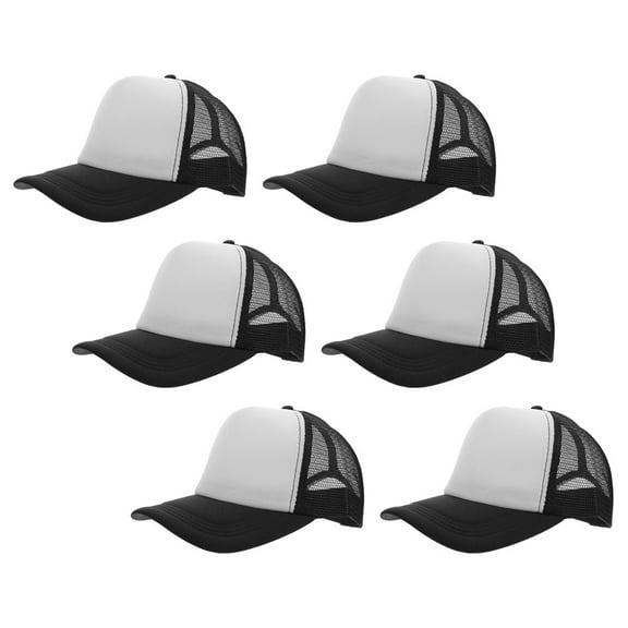 WORGEOUS 6pcs Heat Transfer Baseball Caps Blank Printing Hats Breathable Sublimation Hats
