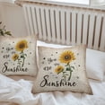 thumbnail image 6 of Throw Pillow Covers 26x26 Inch Set of 2, Yellow Sunflower Waterproof Outdoor Pillow Covers, Summer Vintage Flower Bee Sunshine Decorative Cushion Pillowcases for Couch, Sofa, Bed, Garden, Patio, 6 of 9