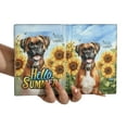 thumbnail image 3 of Boxer Hello Summer Sunshine Sunflowers Spring Retro Vintage Travel Passport Wallet Boxers Dog Lover Gifts Idea PU Leather Passport Holder Cover - 00008, 3 of 5