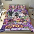 thumbnail image 1 of Sing 3: La Película Conjunto de sábanas temático, trío de piezas, cómodo y amigable con la piel, diseño único, regalo de decoración para el hogar para familiares, amigos y fans, 90 cm * 190 cm, 1 of 6