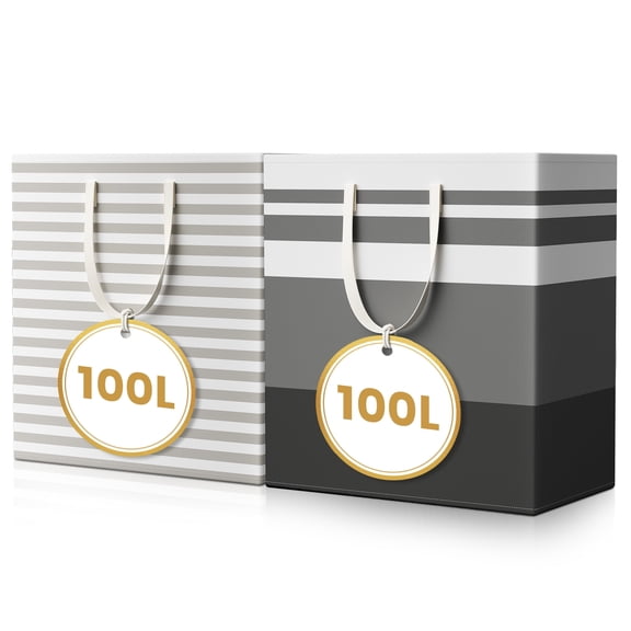 YTAKY Laundry Basket, 2-Pack 100L Large Collapsible Laundry Hamper Waterproof for Dorm Clothes Toy Storage