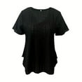 thumbnail image 2 of ZOELNIC Womens Summer Scallop Trim V Neck Eyelet T-Shirt Short Sleeve Top Dressy Casual Tunic Blouses, M, 2 of 4