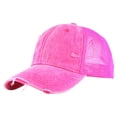 thumbnail image 2 of HuangHuanChen Baseball Cap for Women Men Solid Color Washed Cotton Distressed Baseball Cap with Mesh Back Hat Breathable Trucker Hiking Hat Sun Hat Runing Hat, 2 of 6