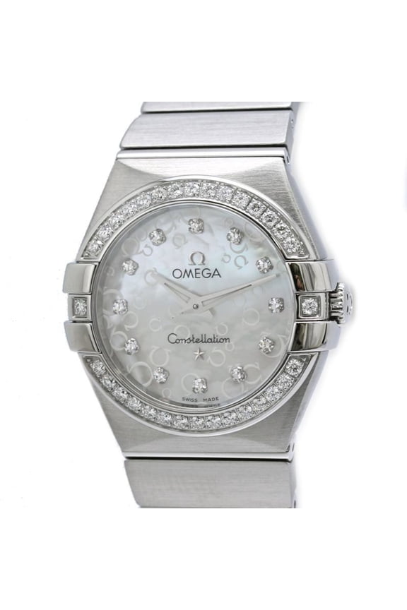 Pre-Owned OMEGA Constellation Brushed Diamond Bezel 12P 123.15.27.60.55.005 Women's Watch...