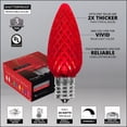 thumbnail image 6 of Wintergreen Lighting C9 Red OptiCore Faceted LED Christmas Pathway Light Kit, 50 Lights, 12" Spacing, Green Wire, 50 ft, 6 of 8
