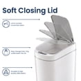 thumbnail image 4 of Nine Stars Automatic Bathroom Trash Can, 1.85 Gallon Plastic Motion Sensor Garbage Bin with Soft Close Lid, White, 4 of 7