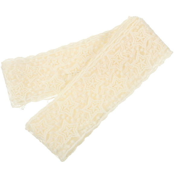KAJNBN Flower Embroidery Lace Trim Beige Milk Fiber 1 Roll 197x3x0.04in