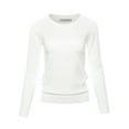 thumbnail image 1 of A2Y Women's Fitted Crew Neck Long Sleeve Pullover Classic Sweater White S, 1 of 5