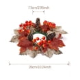 thumbnail image 3 of Bcylexb Fall Table Wreaths, 10.2" Artificial Maple Leaves Candle Ring Wreaths Halloween Thanksgiving Decorations for Table Centerpieces Party Kitchen, 3 of 6