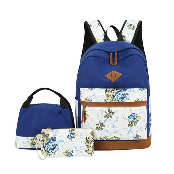 Czzoypi School Bag Teen Girls School Backpack School Bag Primary School Corduroy Laptop Bag Women's Travel Backpack Casual Backpack with Handbag and Pencil Case
