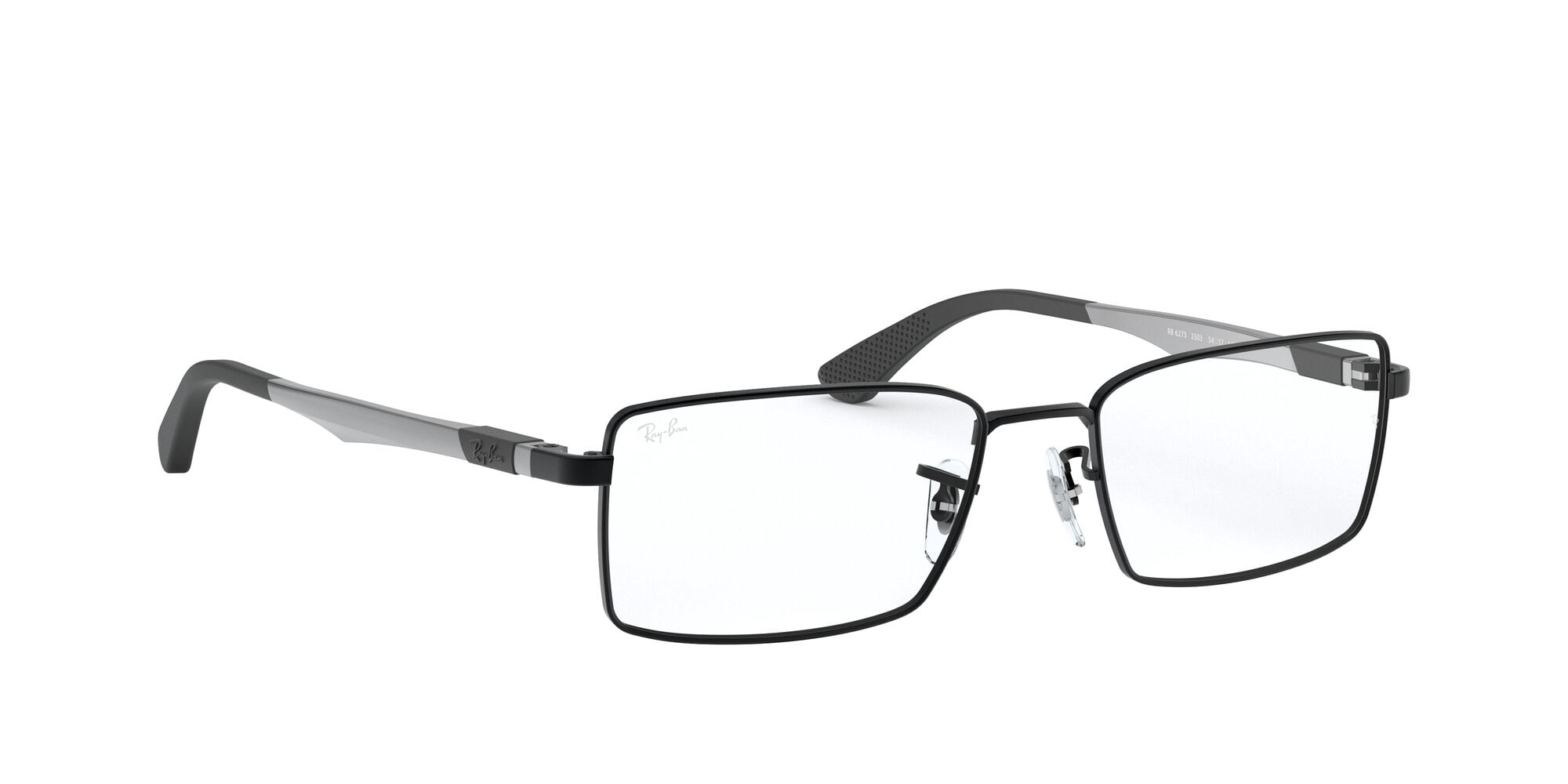 Ray-Ban Unisex Size 54 Rectangular RB6275 Optics Prescription Eyeglasses with Case, Matte Black