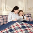 thumbnail image 4 of Manfei Vintage Grid Full Size Comforter Sets,Modern Check Bedding Comforter Set,Beige Red Blue,Navy Blue Reversible,3 Pieces,1 Comforter and 2 Pillowcases,3 Pieces,1 Comforter and 2 Pillowcases, 4 of 7
