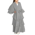 thumbnail image 2 of XXWXYD Girls Musli𝗆 𝖨slamic Dress for Children Chiffon Abaya 𝖣ubai Kaftan Prayer Dress Full Length Robe, Modest Traditional Casual Daily Wear for Kids 𝖨slamic Dress, 2 of 5