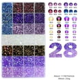 thumbnail image 1 of 28 Grid Flatback Rhinestones for Crafts, Jelly Rhinestones for Tumblers Blue Purple Clear Rhinestone for Nails Round Gems for Face Makeup DIY Diamond Painting with Beads Storage (Multi-Color 04), 1 of 5
