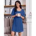 thumbnail image 3 of Ekouaer Cotton Nightgowns for Women Oversized Sleepshirt Tshirt Night Gown Short Sleeve Night Shirt Casual Soft Sleepwear, 3 of 6