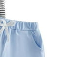 thumbnail image 6 of Toddler Boy Summer Clothes Striped Short Sleeve Button Shirt Tops Solid Shorts Set 2Pcs Casual Outfit with Pockets,Blue, 6 of 6