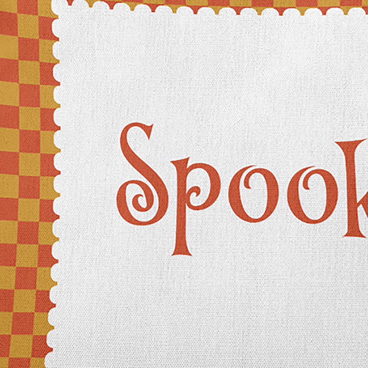 20" x 14" Simply Daisy Halloween Spooky Checks Polyester Indoor/Outdoor Pillow, Rust Qty 1