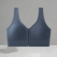thumbnail image 2 of Feancey Zip Front Sports Bras for Women Wide Strap Casual Workout Yoga Bra Full Coverage Smoothing Underwire Bralettes Seamless Everyday Brassiere Navy Free Size, 2 of 10